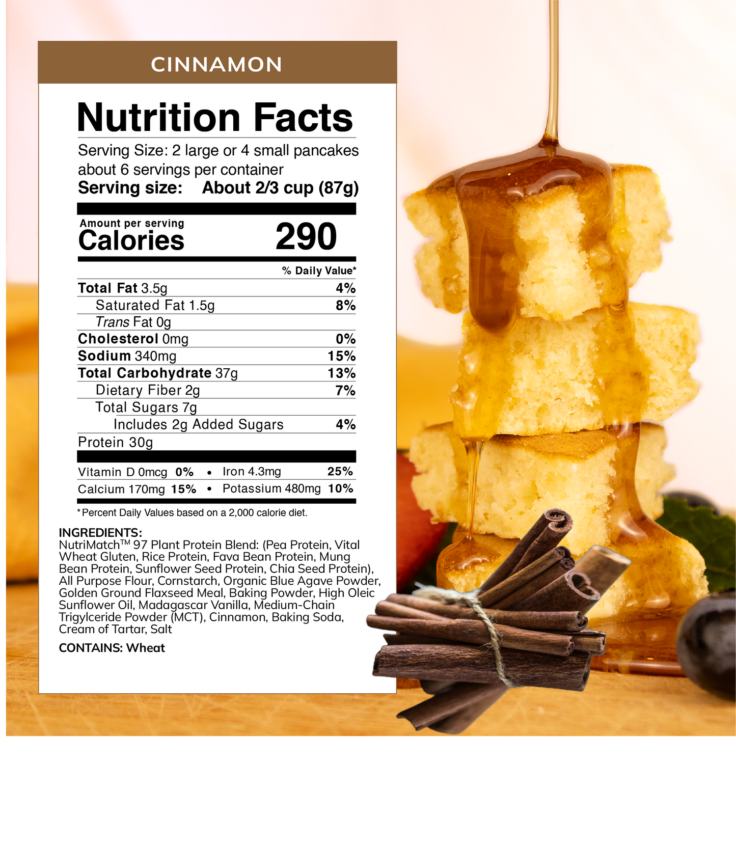 LiveComplete Pancake & Waffle Mix - Performance Blend - Cinnamon