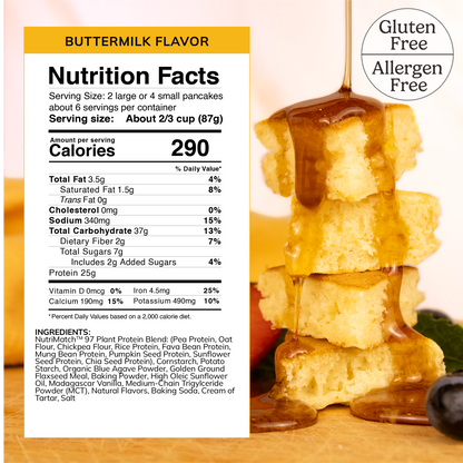 LiveComplete Pancake & Waffle Mix - Gluten & Allergen Free Blend - Buttermilk Flavor