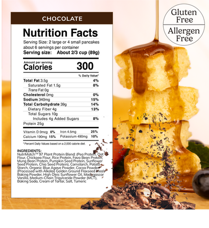 LiveComplete Pancake & Waffle Mix - Gluten & Allergen Free Blend - Chocolate