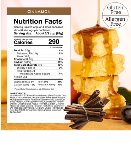 LiveComplete Pancake & Waffle Mix - Gluten & Allergen Free Blend - Cinnamon