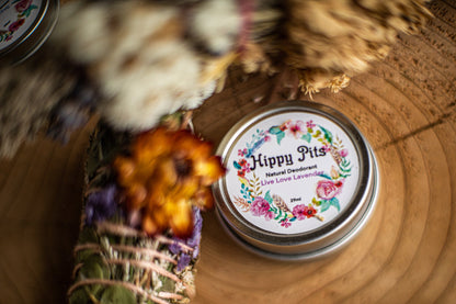 Hippy Pits Vegan Deodorant, Live Love Lavender Scent 1 oz tin