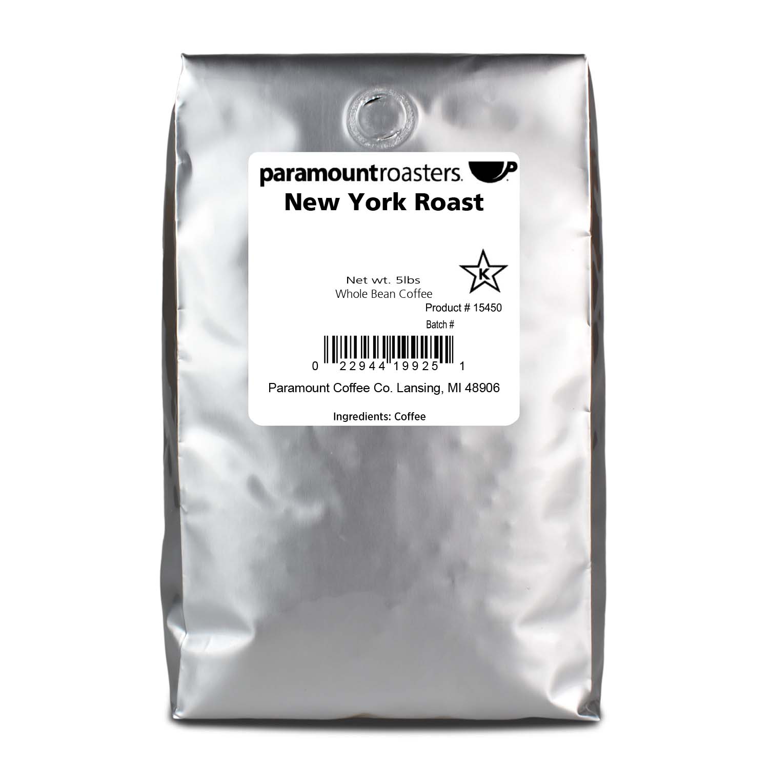 New York Roast 5lb Whole Bean Coffee - Vegan America