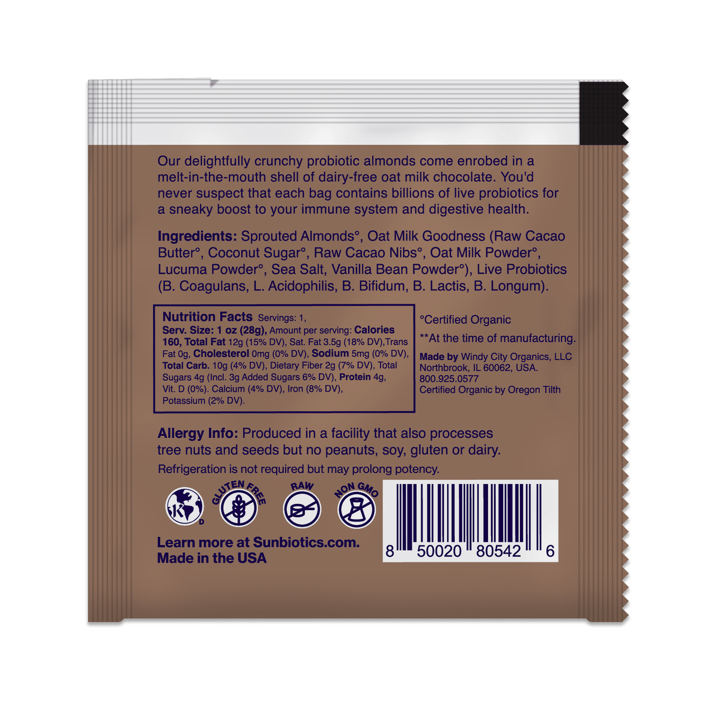 Activated Almonds - Infused with Probiotic - Oat Milk Chocolate - Vegan America