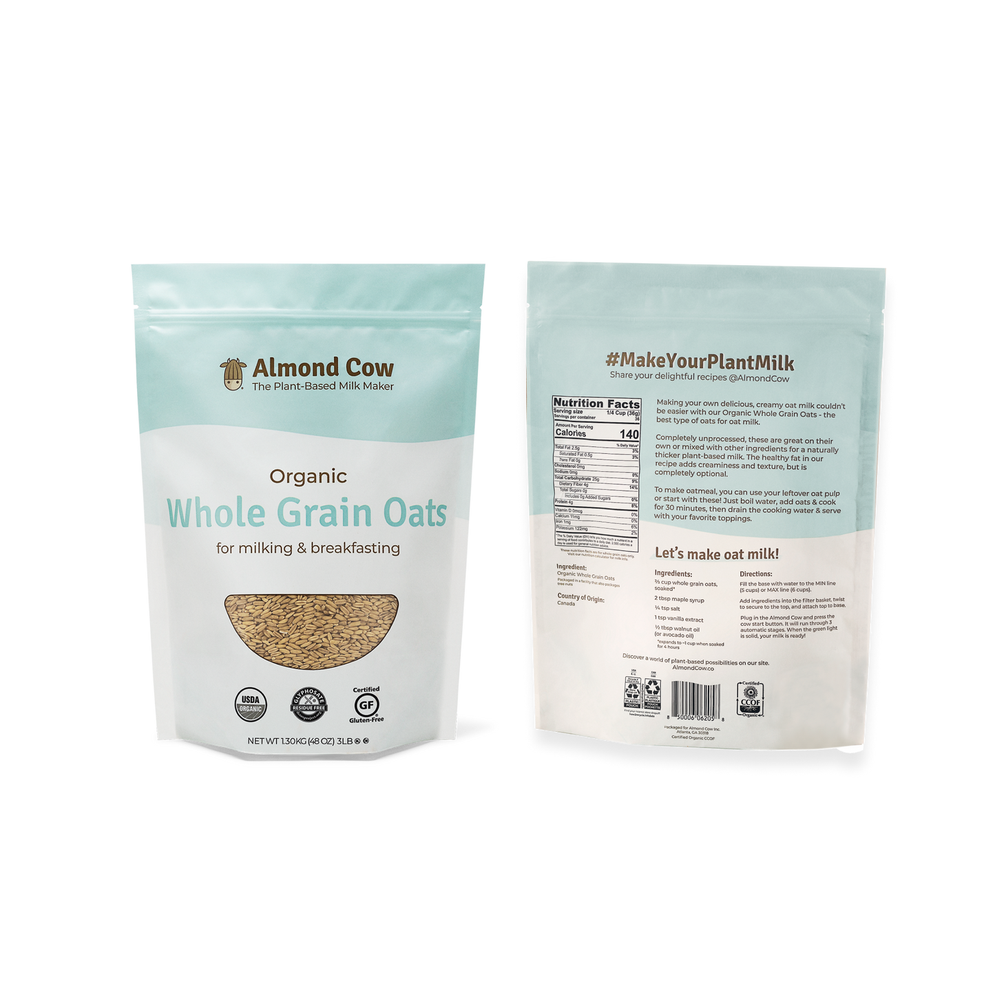 Organic Whole Grain Oats (3lbs)
