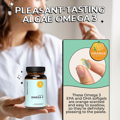 Vegan Omega 3 Supplement - 500mg DHA + EPA Algal Oil