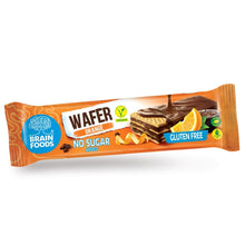 BRAIN FOODS Orange Chocolate Gluten Free Vegan Wafer, Box of 12