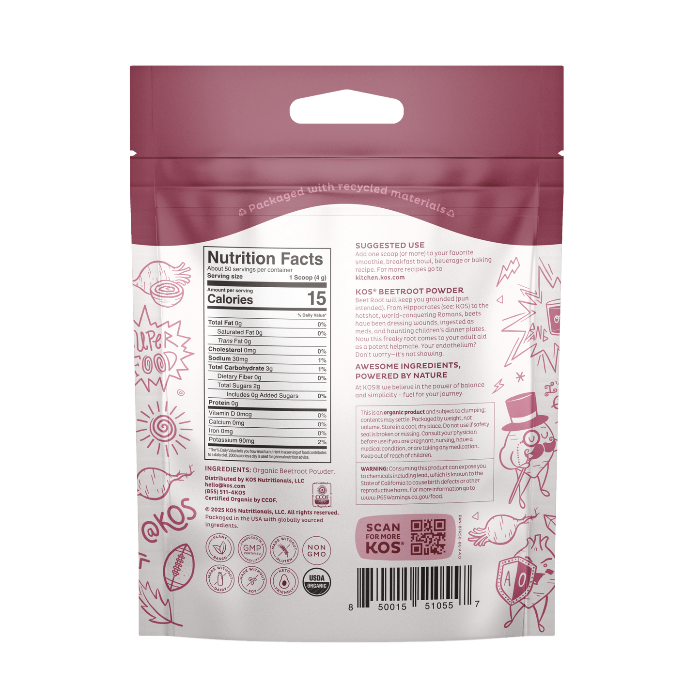 Organic Beet Root Powder, 50 servings - Vegan America