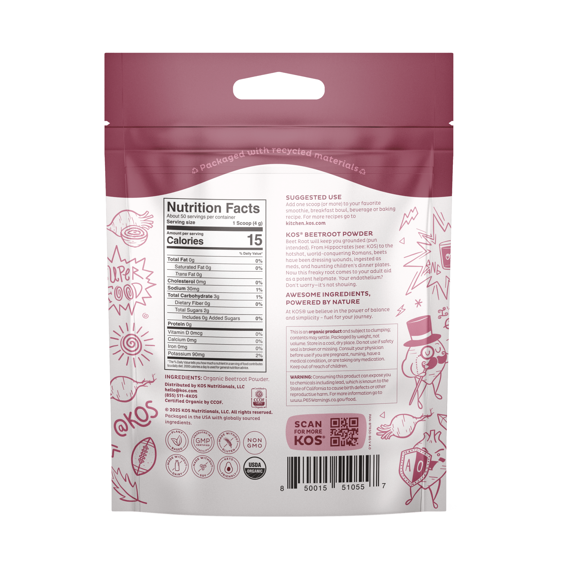 Organic Beet Root Powder, 50 servings - Vegan America
