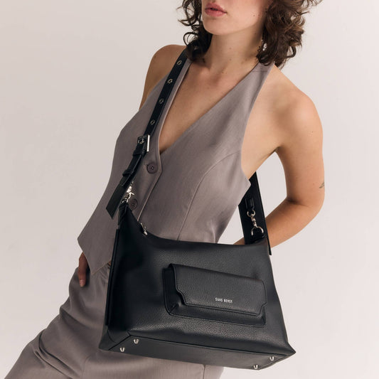 Pebble Transit Day Bag - Noir + Silver