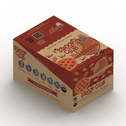 Apple Pie Caramel Plant Based and Organic Stroopwafels (box of 12x 2 - pack - 24 total) - Vegan America