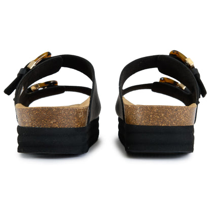 Plum Tortoiseshell Comfort Footbed Sandals - Vegan America