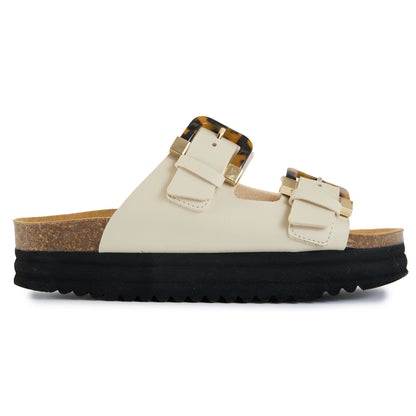 Plum Tortoiseshell Comfort Footbed Sandals - Vegan America