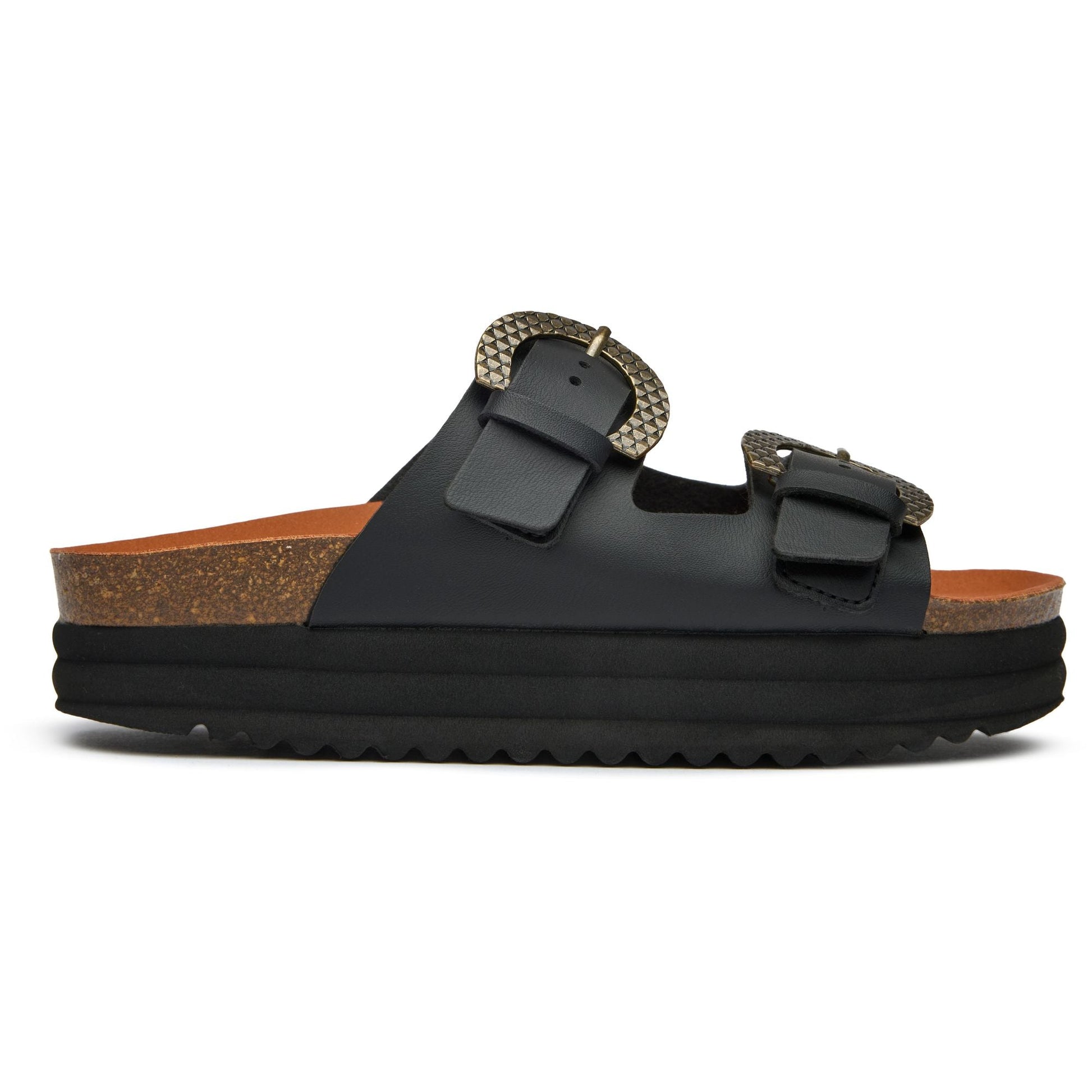 Plum Footbed Reptile Sandals - Vegan America