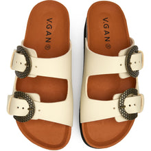 Plum Footbed Reptile Sandals - Vegan America