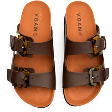 Plum Footbed Tortoiseshell Sandals - Vegan America