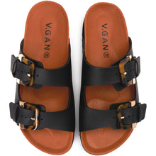 Plum Footbed Tortoiseshell Sandals - Vegan America