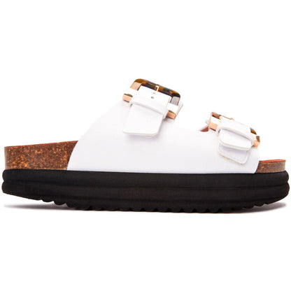 Plum Footbed Tortoiseshell Sandals - Vegan America