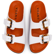 Plum Footbed Tortoiseshell Sandals - Vegan America