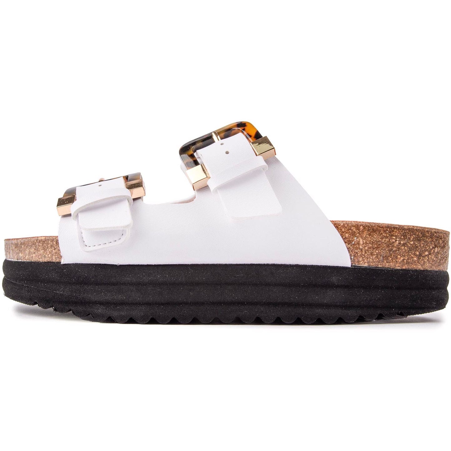 Plum Footbed Tortoiseshell Sandals - Vegan America