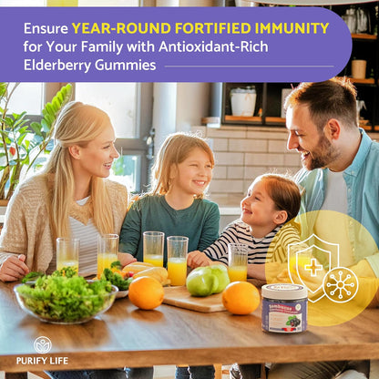 Elderberry Gummies With Zinc & Vitamin C - For Kids and Adults - 90 Gummy Supply - Vegan America