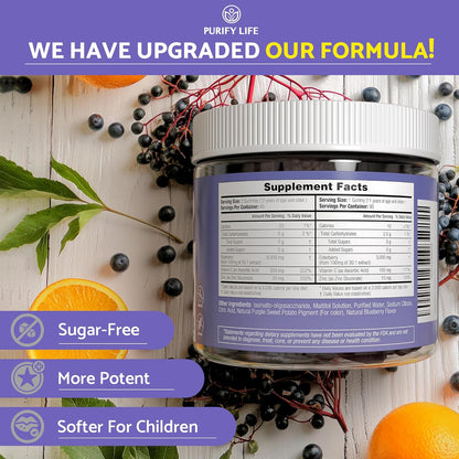 Elderberry Gummies With Zinc & Vitamin C - For Kids and Adults - 90 Gummy Supply - Vegan America