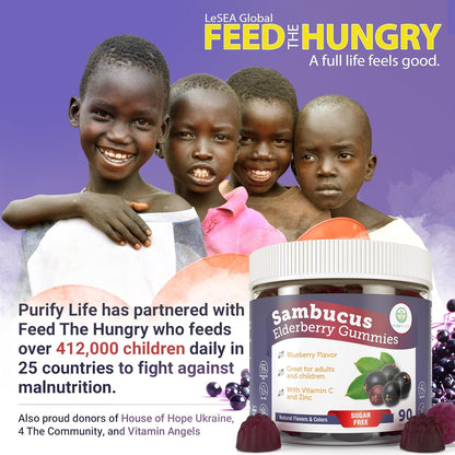 Elderberry Gummies With Zinc & Vitamin C - For Kids and Adults - 90 Gummy Supply - Vegan America