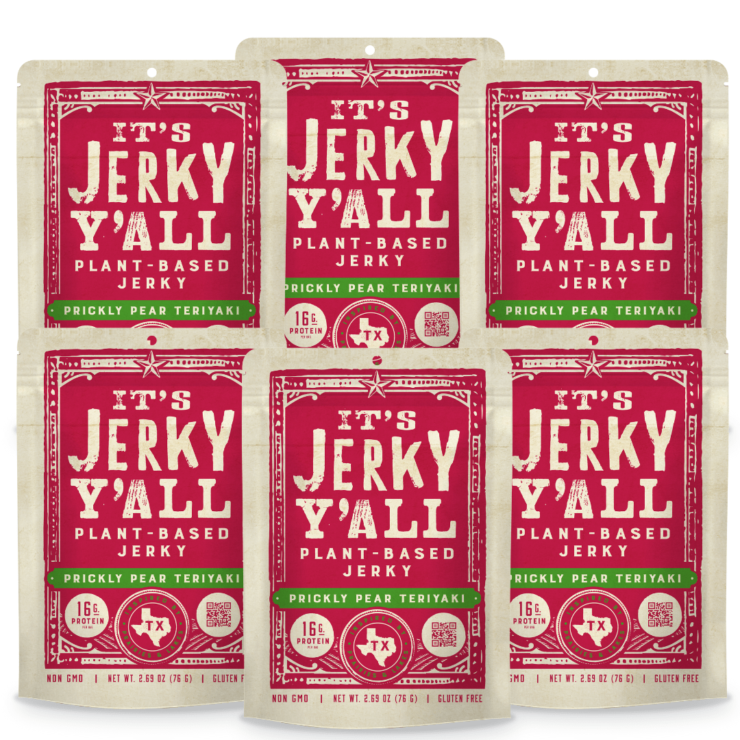 Prickly Pear Teriyaki Jerky | Retail 6-Pack (The Smarter Jerky) - Vegan America