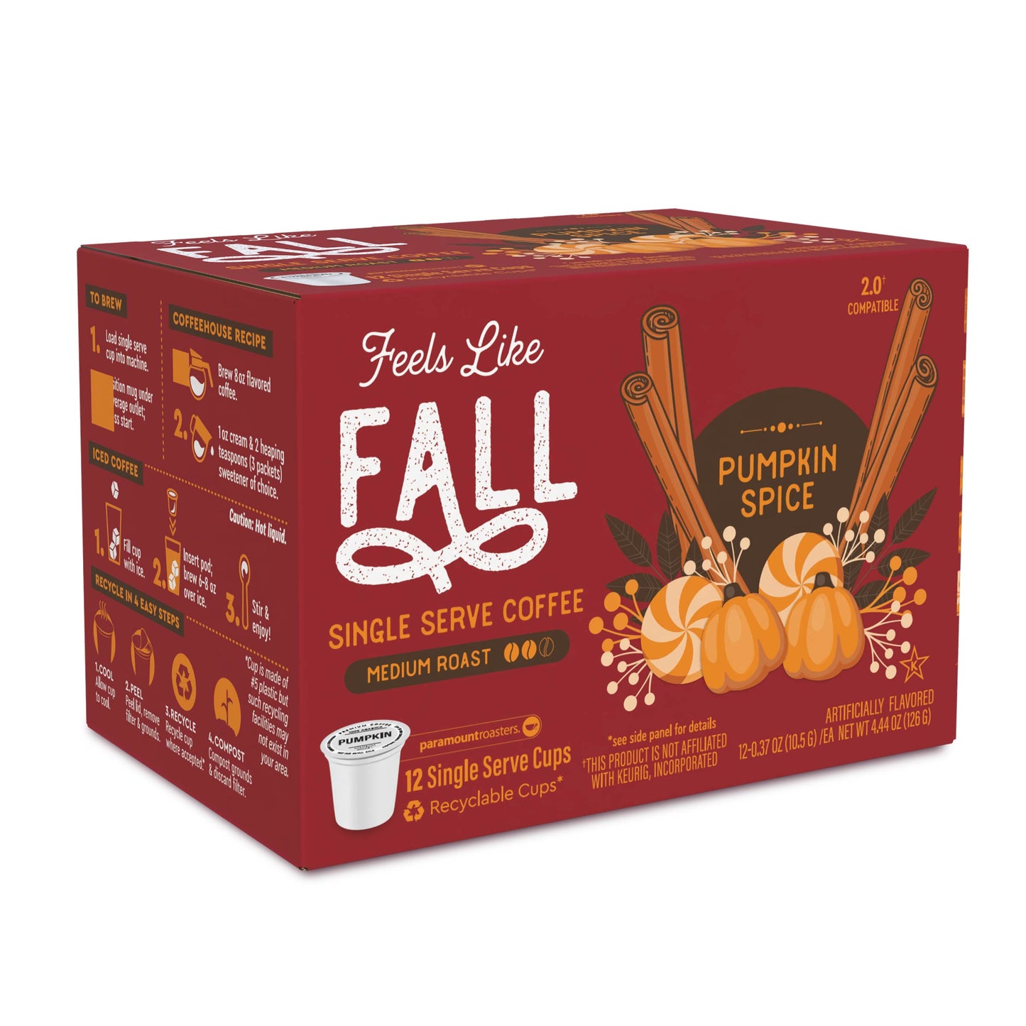 Feels Like Fall Pumpkin Spice Flavored 12ct Single Serve Coffee