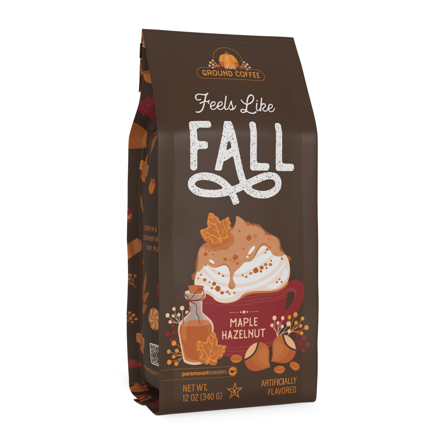 Feels Like Fall Maple Hazelnut 12oz Flavored Ground Coffee - Vegan America