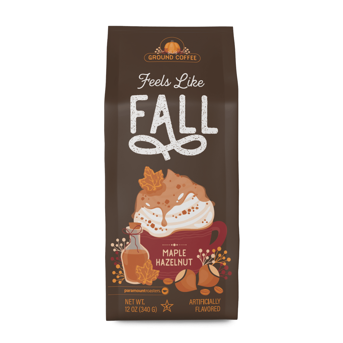 Feels Like Fall Maple Hazelnut 12oz Flavored Ground Coffee - Vegan America