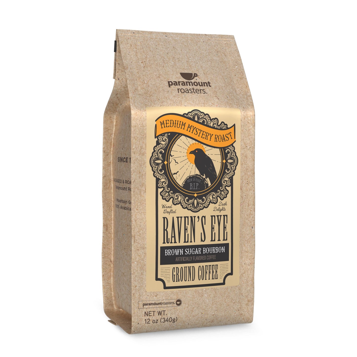 Halloween Raven Brown Sugar Bourbon 12 oz Flavored Ground Coffee - Vegan America