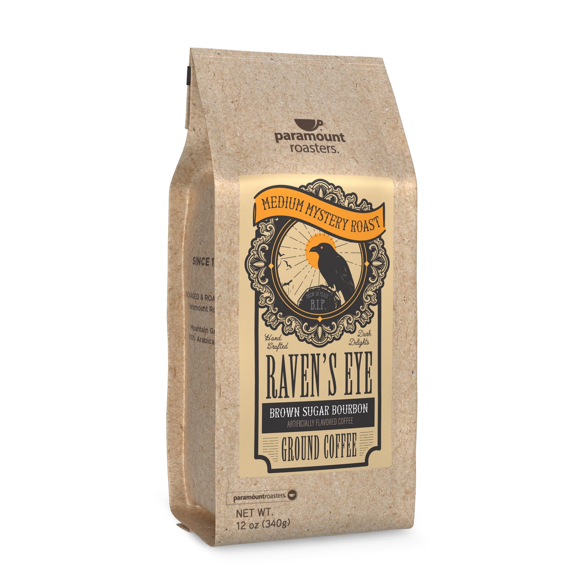 Halloween Raven Brown Sugar Bourbon 12 oz Flavored Ground Coffee - Vegan America