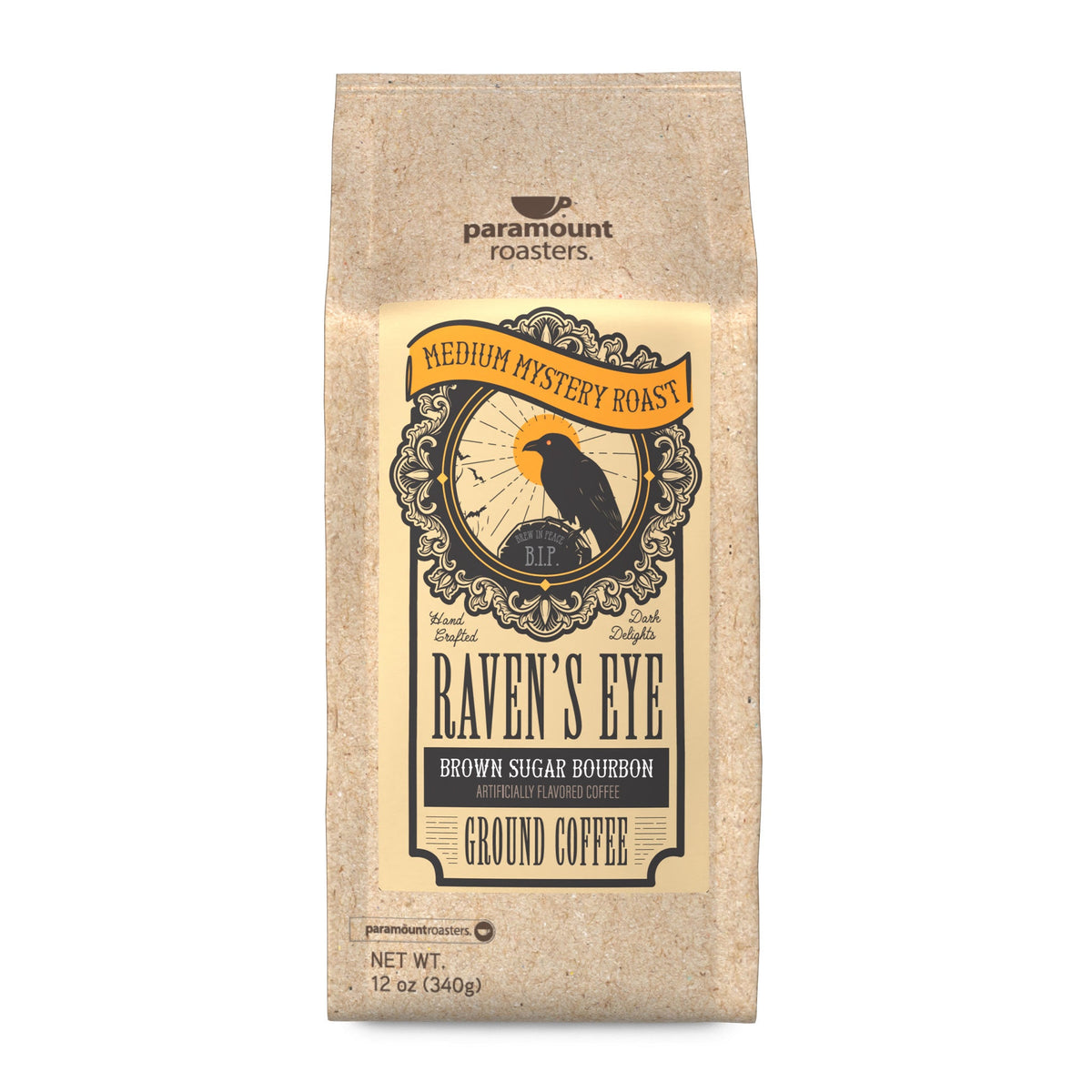 Halloween Raven Brown Sugar Bourbon 12 oz Flavored Ground Coffee - Vegan America