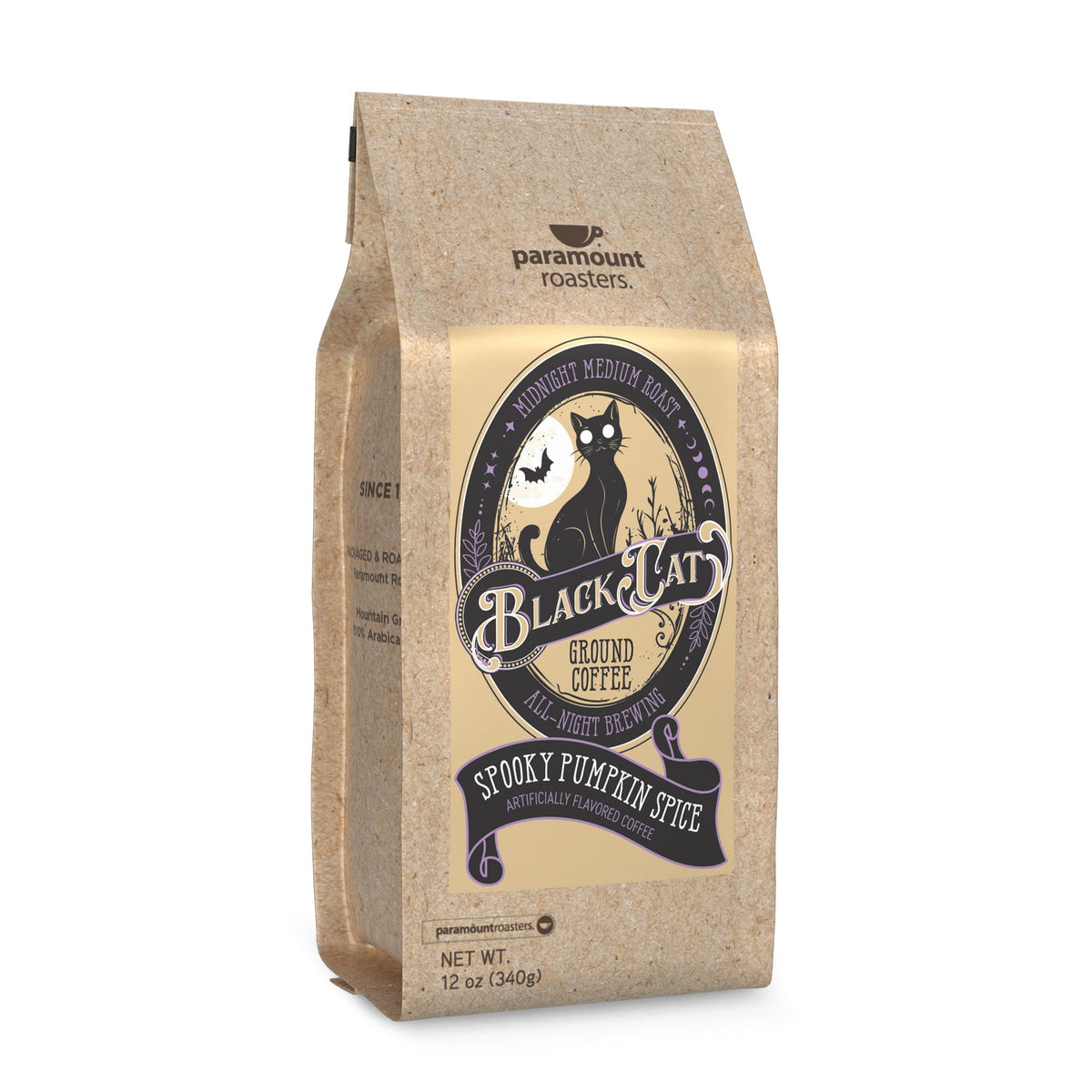 Halloween Raven Brown Sugar Bourbon 12 oz Flavored Ground Coffee - Vegan America
