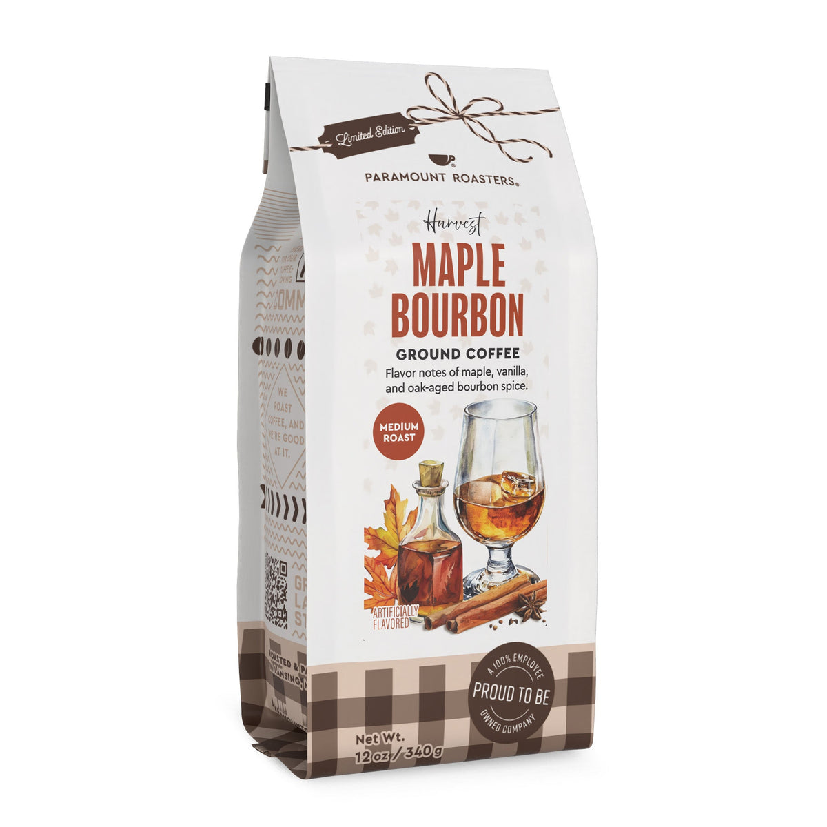 Harvest Maple Bourbon 12 oz Flavored Ground Coffee - Vegan America