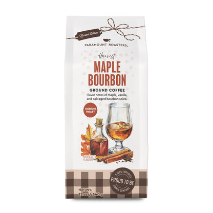 Harvest Maple Bourbon 12 oz Flavored Ground Coffee - Vegan America