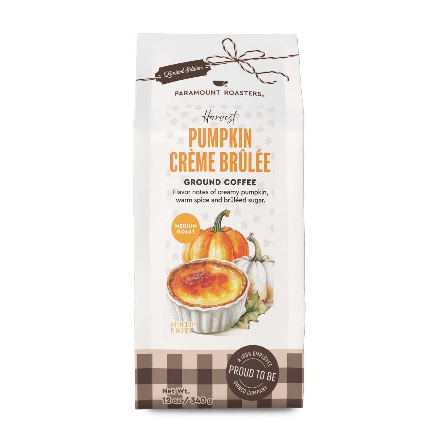Harvest Pumpkin Creme Brulee 12 oz Flavored Ground Coffee