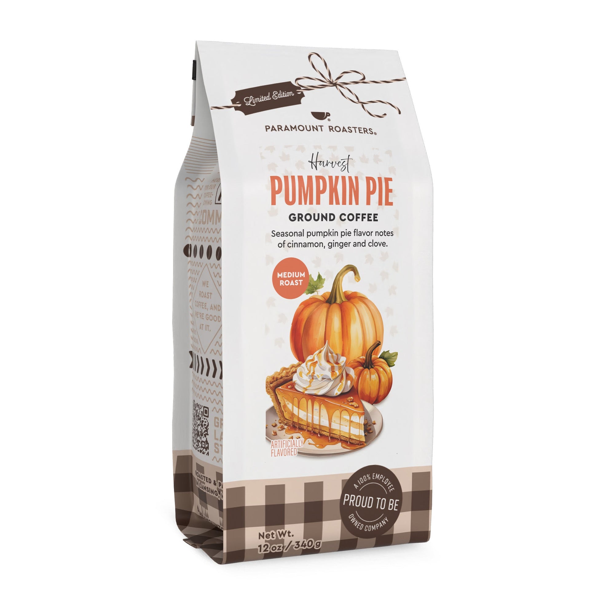 Harvest Pumpkin Pie 12 oz Flavored Ground Coffee - Vegan America