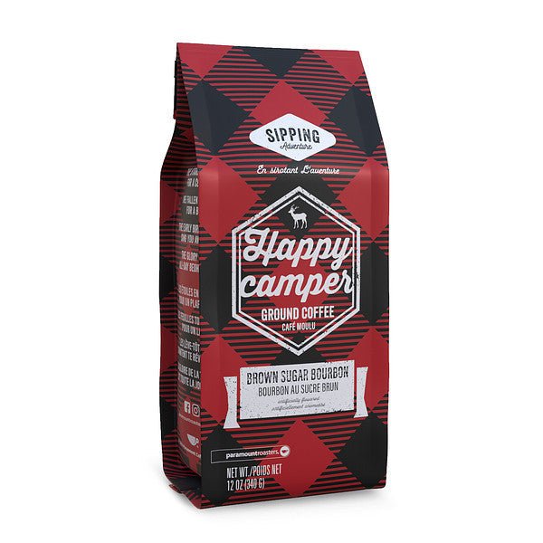 Happy Camper Brown Sugar Bourbon Flavored Ground Coffee - Vegan America