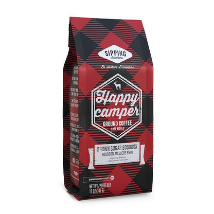 Happy Camper Brown Sugar Bourbon Flavored Ground Coffee - Vegan America