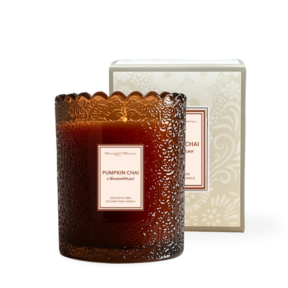 Pumpkin Chai x @LessWithLaur Natural Candle 8oz Kaia Collection
