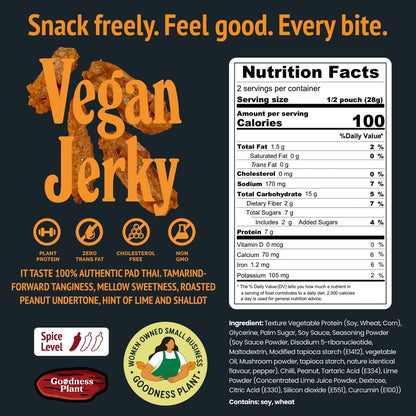Bangkok Bites Jerky, Pad Thai - Vegan America