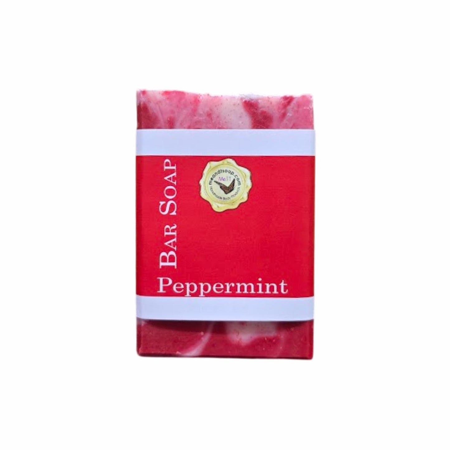 Peppermint Bar Soap wrapped in biofilm