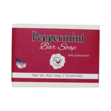 Me&T Handmade Peppermint Bar Soap in a white box with a red label