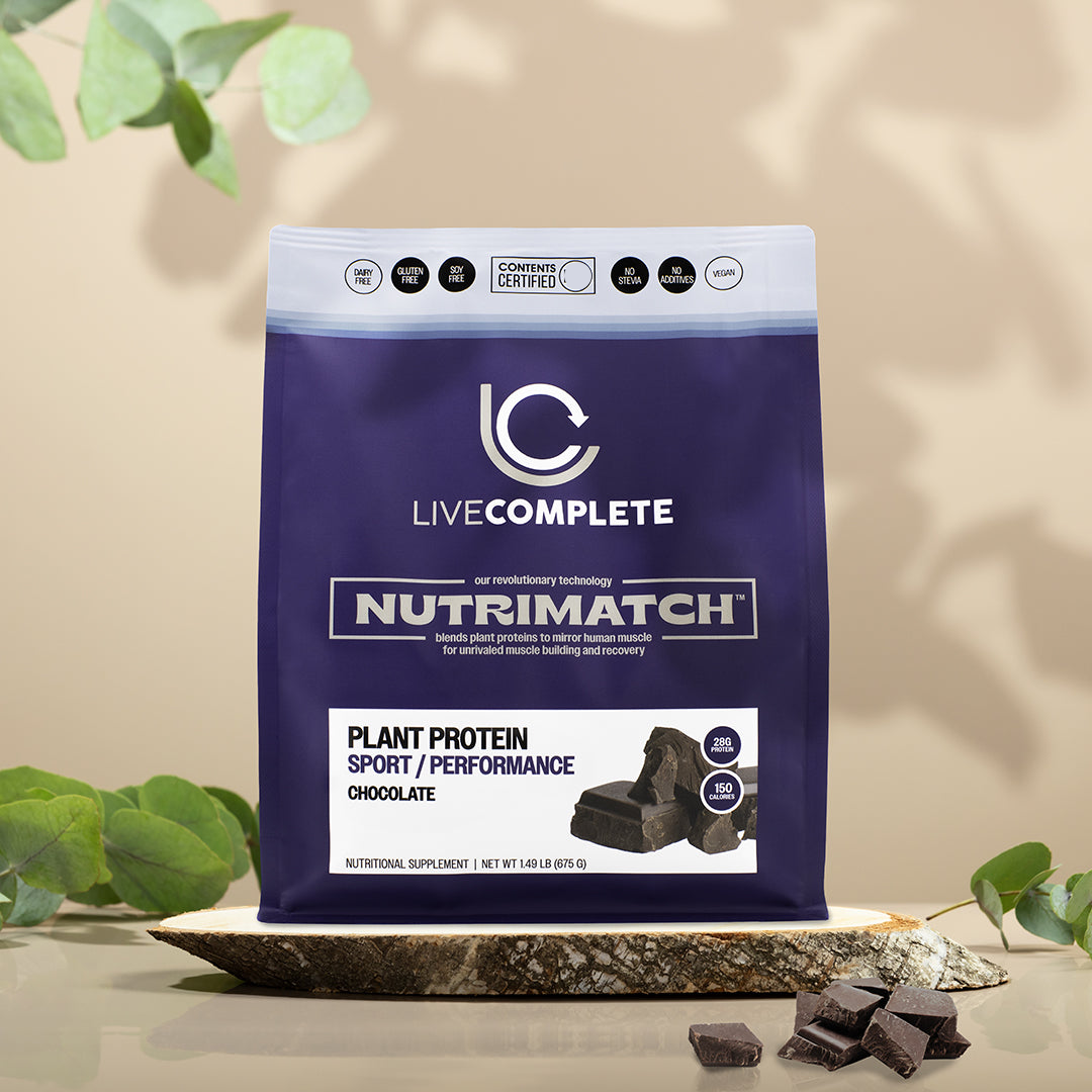 NutriMatch Plant Protein - Sport/Performance | Chocolate | 28g Clean Plant Protein with 96% Match Rate | No Stevia or Fake Sugars
