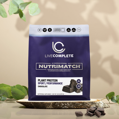 NutriMatch Plant Protein - Sport/Performance | Chocolate | 28g Clean Plant Protein with 96% Match Rate | No Stevia or Fake Sugars