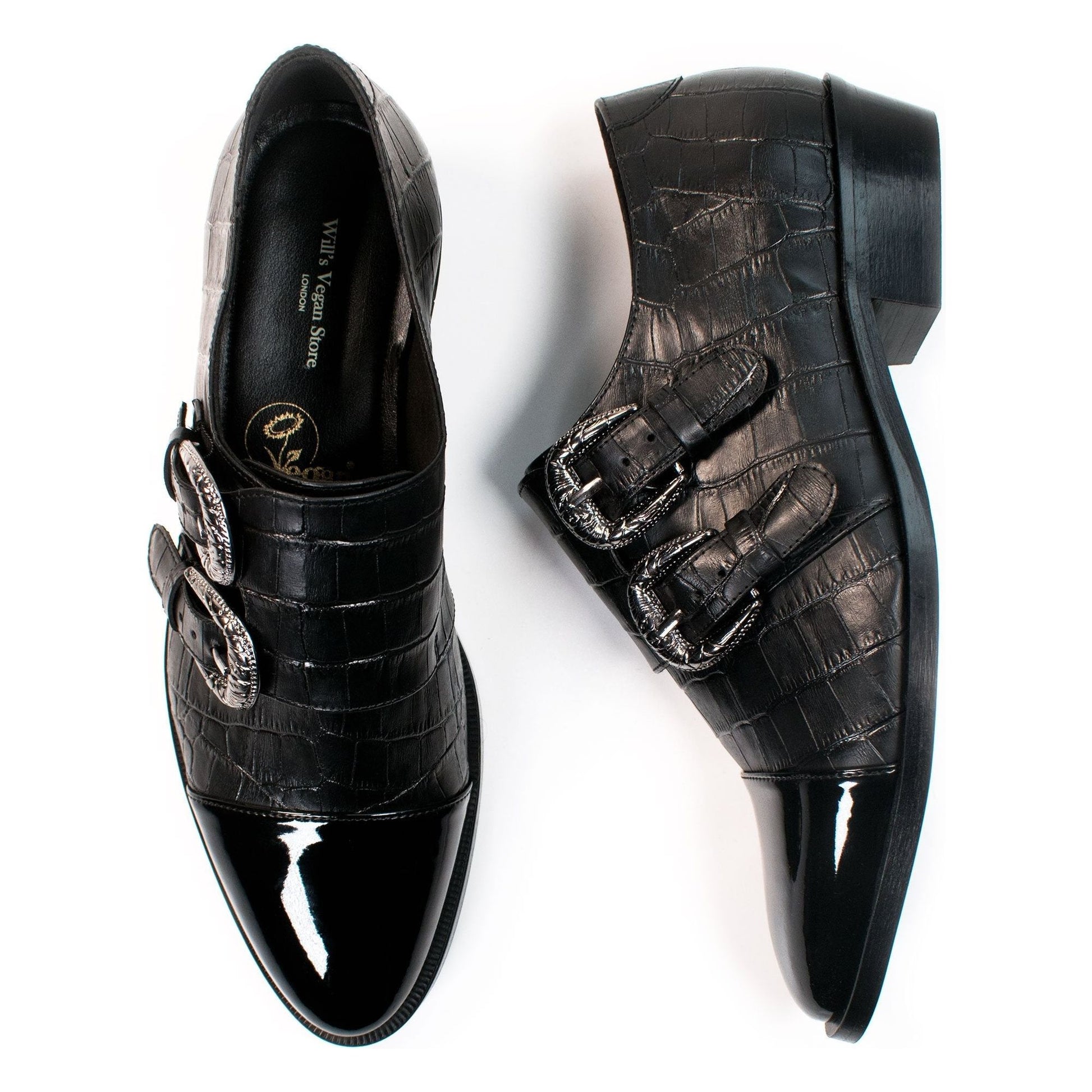 Vegan Women's Mock Croc Monk Straps | Will's Vegan Store