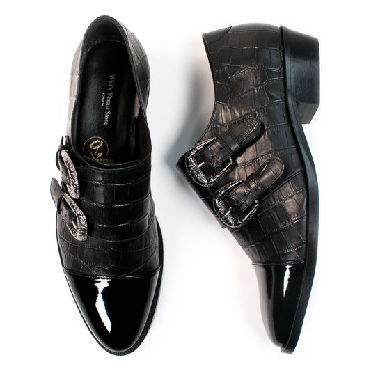 Vegan Women's Mock Croc Monk Straps | Will's Vegan Store