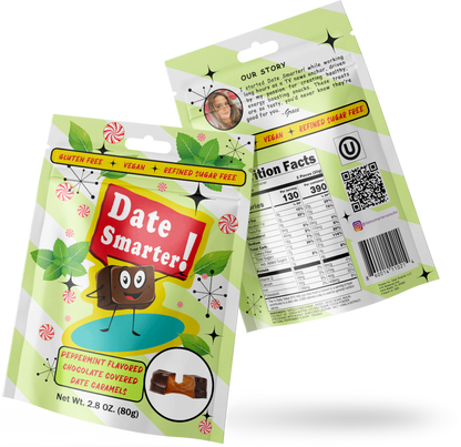 Peppermint Chocolate Covered Date Caramels - 6pk