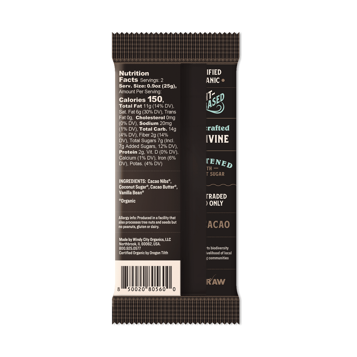 Premium Dark Chocolate Bar with Vanilla Bean - 70% Cacao - Vegan America